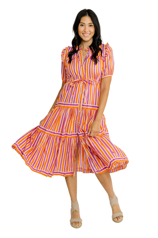 Taylor Midi Dress - Multicolor Prints