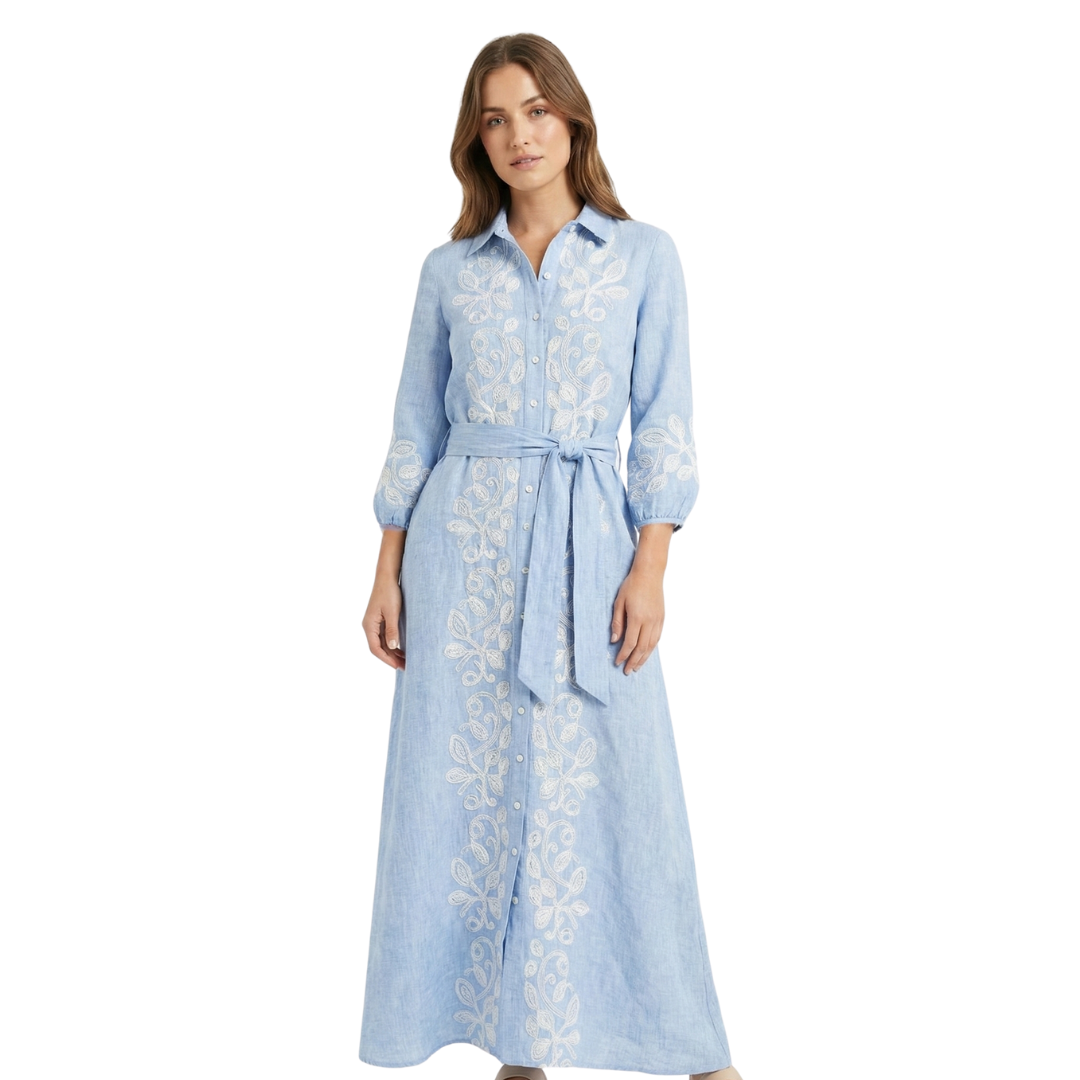 helen maxi dress product info and reviews Dress: Embroidered Linen for Women Center back zipper closure Size:M 6-8 IVORY MUSTARD 10 Best Formal Dresses