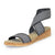 Benjamin - striped womens sandals - Charleston Shoe Company | Black Bi-Stripe