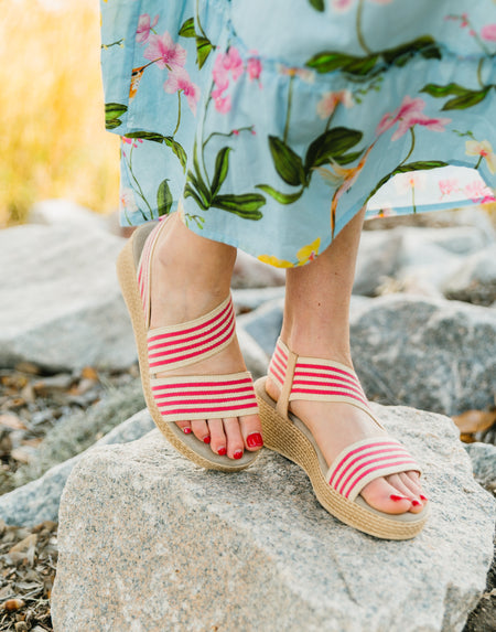 | Pink Linen Stripe