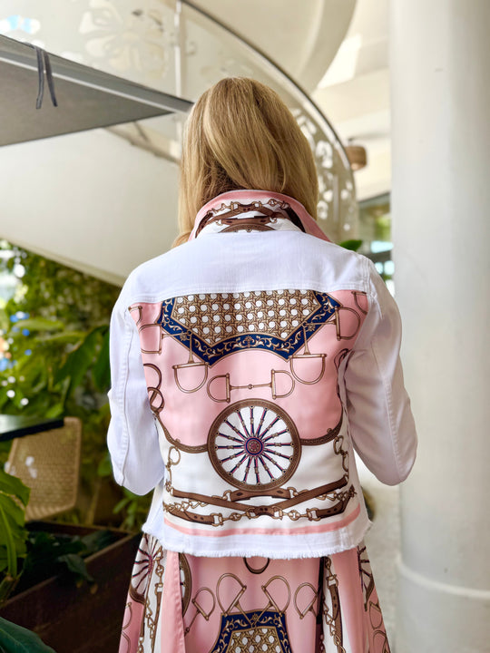 The White Denim Jacket / Blush Bit