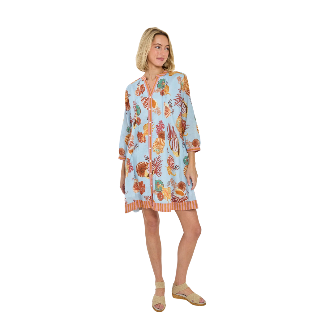 Lyla Dress - Multicolor 3/4 Sleeve Shift Dress with Pockets