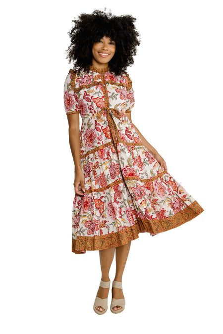 Taylor Midi Dress - Multicolor Prints