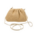 Woven straw bag with a strap on a white background | Beige