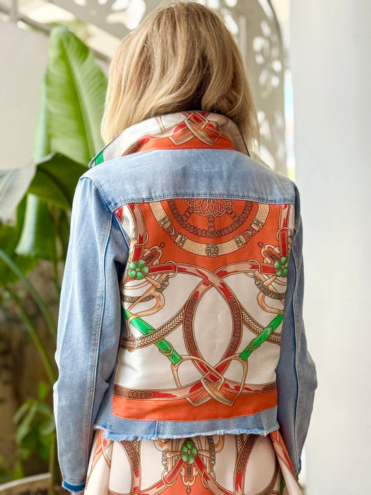 The Light  Denim Jacket / Orange Stirrup
