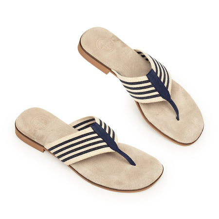 | Navy Linen Stripe