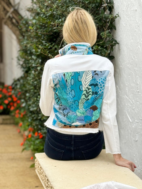 The White Denim Jacket / Sky Blue