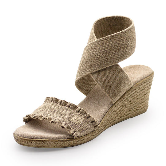 Carolina Ruffle Espadrille Wedge Sandal
