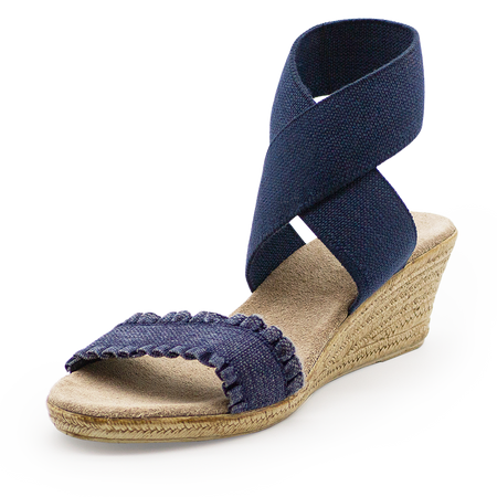 | Navy Linen Ruffle