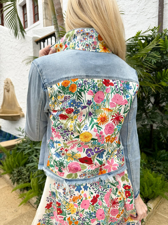 The Light Denim Jacket / Field of Flowers