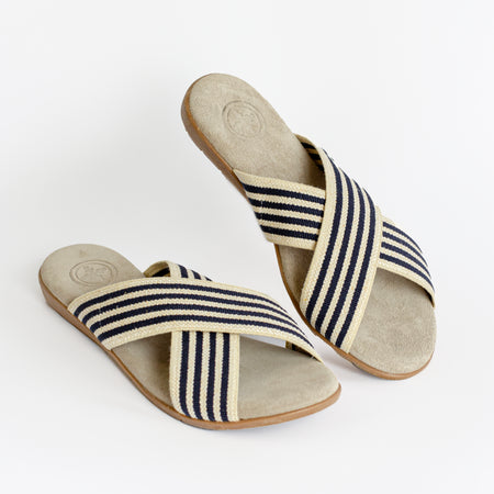 | Navy Linen Stripe