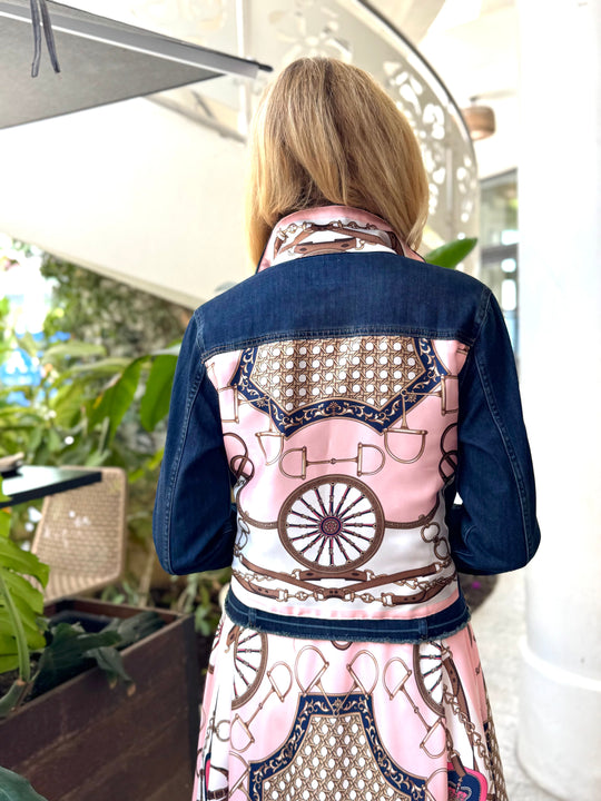 The Dark Denim Jacket / Blush Bit