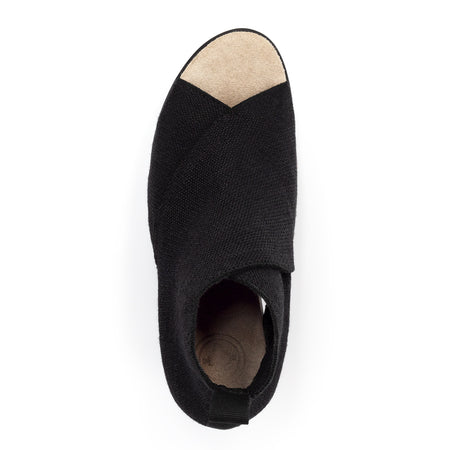 Drayton - Black Peep Toe Booties - Platform Block Heel