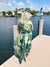 The Tea Leaf Green Denim Jacket / White Blossom