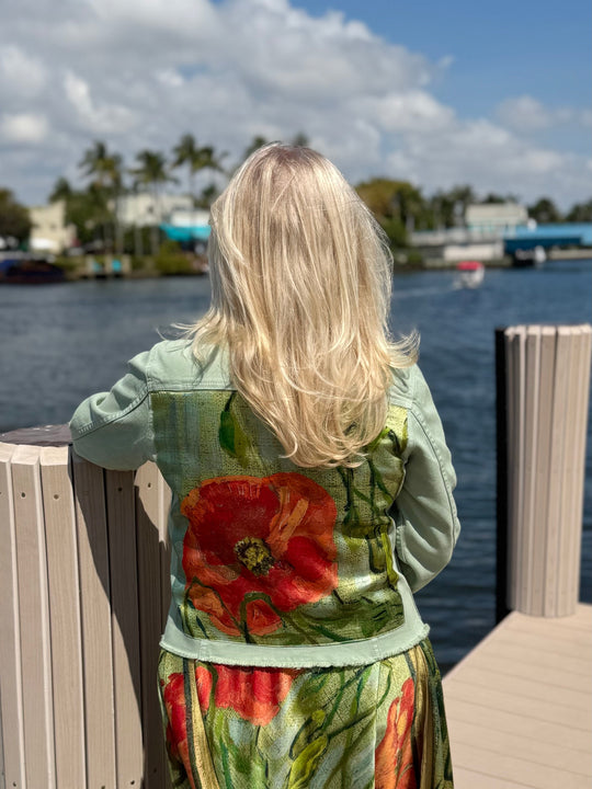 The Tea Leaf Green Denim Jacket / My Poppy