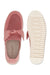 Pink slip-on shoe with a bow and white sole on a white background