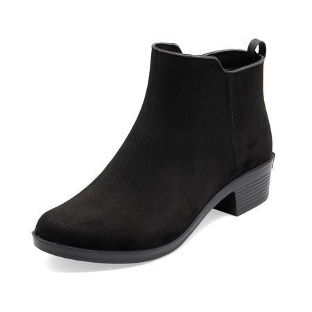 Women's Short Rain Booties - Waterproof Suede Boots