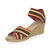 Cannon Stripe, cute wedge sandal red stripe - Charleston Shoe Company | Red Multi-Stripe