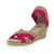 Cannon Two-Tone hot pink sandal wedges - Charleston Shoe Company | Pink/Tan