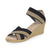 Cannon Two-Tone comfort wedge sandals - Charleston Shoe Company | Black/Tan