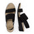 Black strappy sandals wedges for women | Black