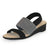 Black silver supportive bunion friendly machine washable sandals - Charleston Shoe Co | Silver