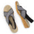 Atlantic Black Stripe - Charleston Shoe Company - Black Stripe Strappy cork sandal | Black Bi-Stripe
