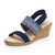 Cooper, denim navy blue sandal wedge - Charleston Shoe Company | Denim/Navy