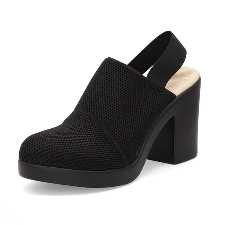 Closed Toe Mule Heels - Block Heel Mule Slingback Clogs Black / 6 Closed Toe Mule Heels - Block Heel Mule Slingback Clogs Black / 6