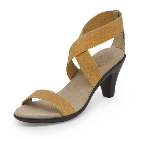 Fairchild, gold heels, womens gold heels - Charleston Shoe Company | Gold