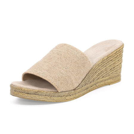 Finn - Wedge Slide Sandals - Low Platform Wedge Mules